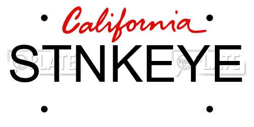 STNKEYE California License Plate