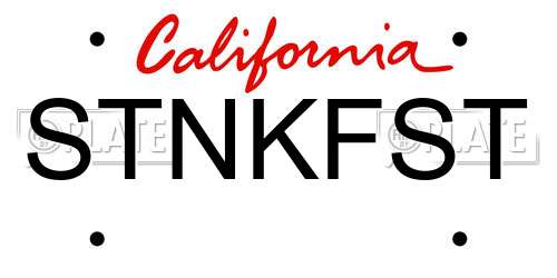STNKFST California License Plate
