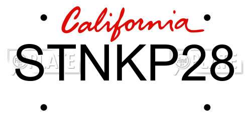 STNKP28 California License Plate