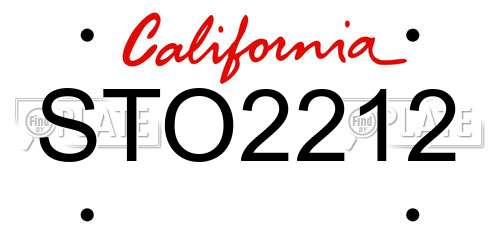 STO2212 California License Plate