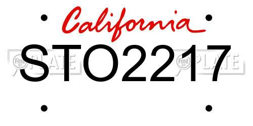 STO2217 California License Plate