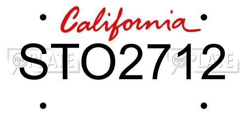 STO2712 California License Plate