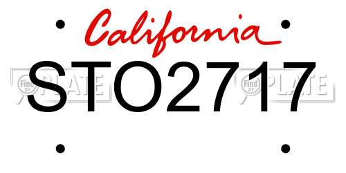 STO2717 California License Plate