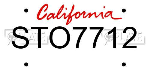 STO7712 California License Plate