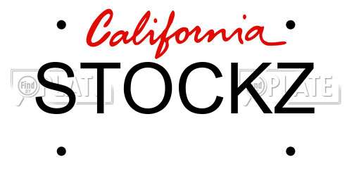 STOCKZ California License Plate