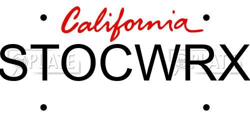 STOCWRX California License Plate