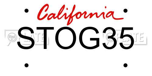 STOG35 California License Plate