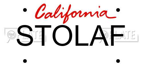 STOLAF California License Plate