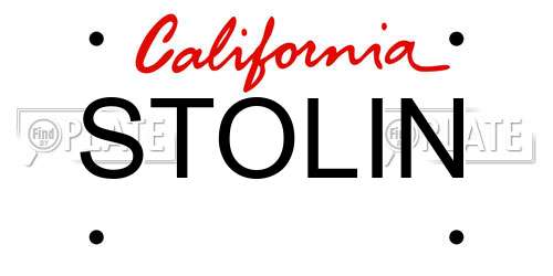 STOLIN California License Plate