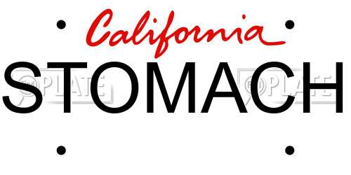 STOMACH California License Plate
