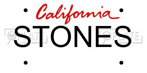 STONES California License Plate