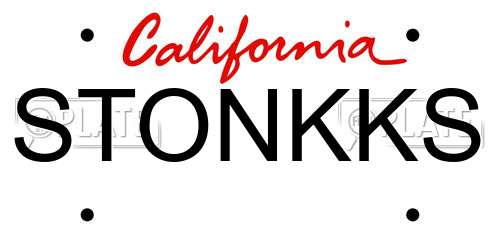 STONKKS California License Plate