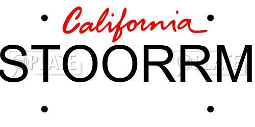 STOORRM California License Plate
