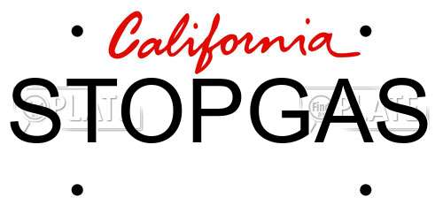 STOPGAS California License Plate