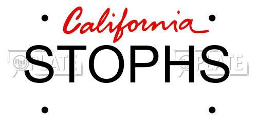STOPHS California License Plate