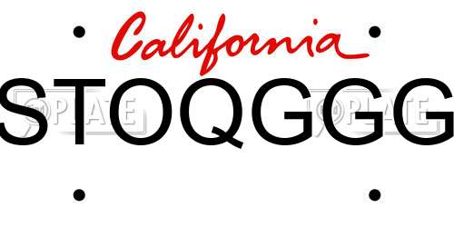 STOQGGG California License Plate