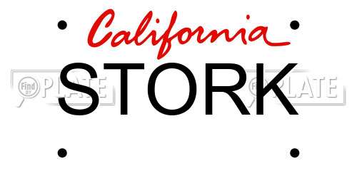 STORK California License Plate
