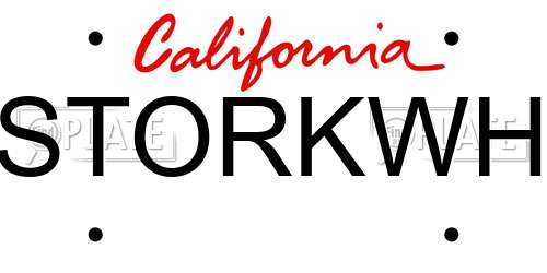 STORKWH California License Plate