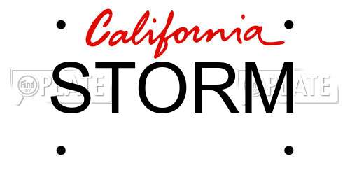 STORM California License Plate