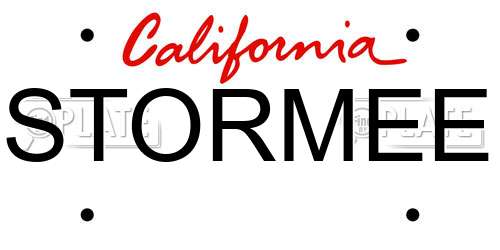 STORMEE California License Plate