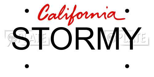 STORMY California License Plate