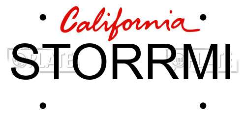 STORRMI California License Plate