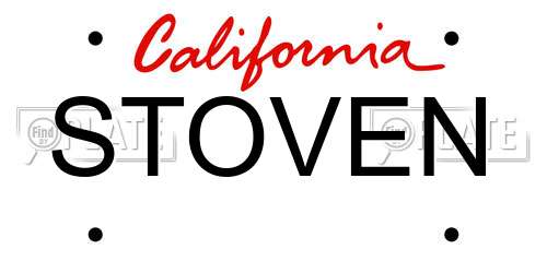 STOVEN California License Plate