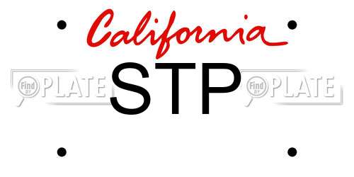 STP California License Plate