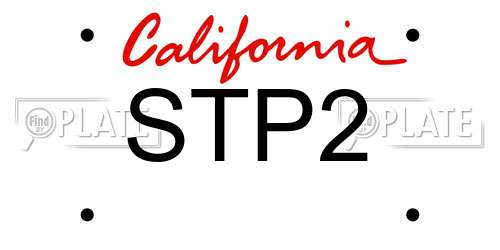 STP2 California License Plate