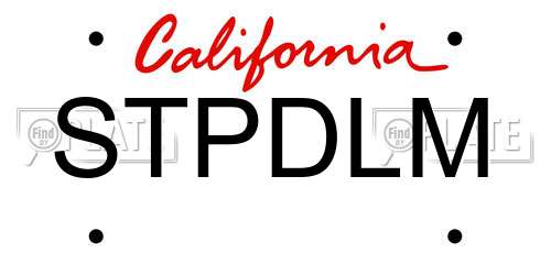 STPDLM California License Plate
