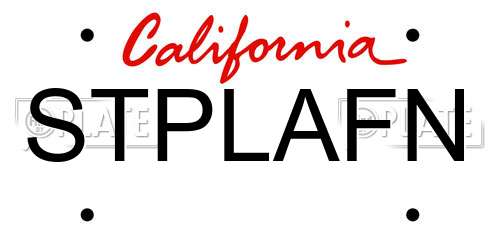 STPLAFN California License Plate