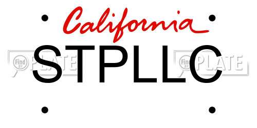 STPLLC California License Plate