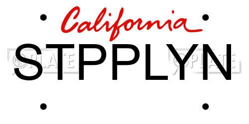 STPPLYN California License Plate