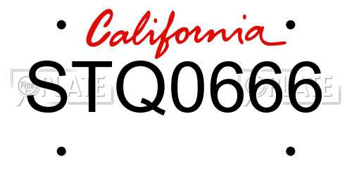 STQ0666 California License Plate