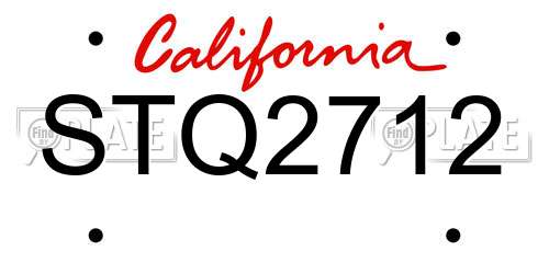 STQ2712 California License Plate