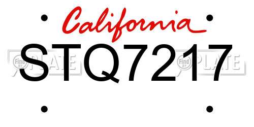 STQ7217 California License Plate