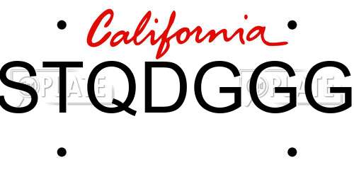STQDGGG California License Plate