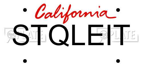 STQLEIT California License Plate