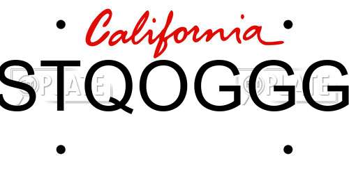 STQOGGG California License Plate