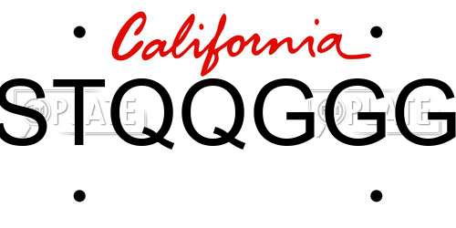 STQQGGG California License Plate
