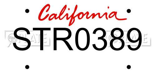 STR0389 California License Plate