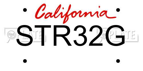 STR32G California License Plate