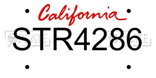 STR4286 California License Plate