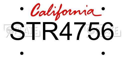 STR4756 California License Plate