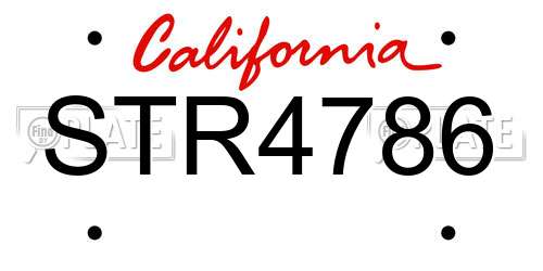 STR4786 California License Plate