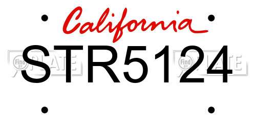 STR5124 California License Plate