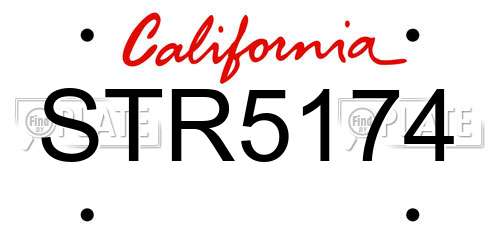 STR5174 California License Plate