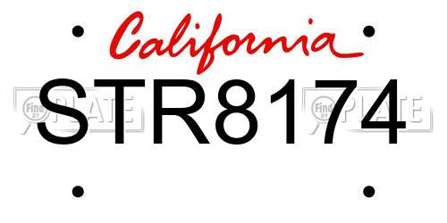 STR8174 California License Plate