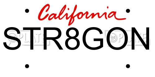 STR8GON California License Plate
