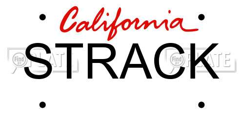 STRACK California License Plate